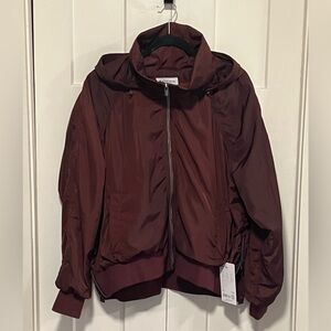 Athleta Garnet Red Jetset Bomber Jacket Sz XL NWT